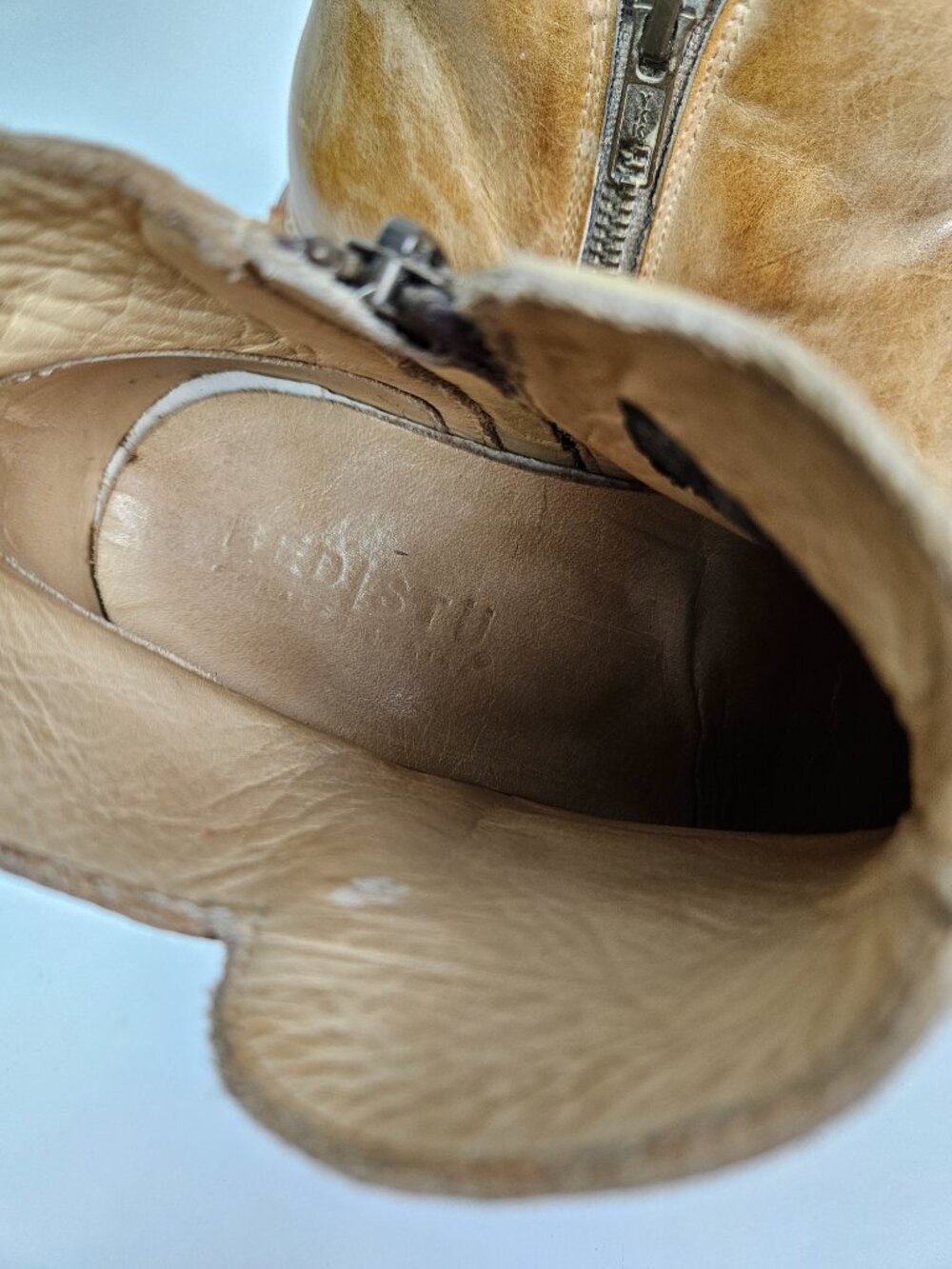 BED | STU Sonic Cobbler Series Distressed Tan Leather Ankle Boot 6 - Picture 13 of 13